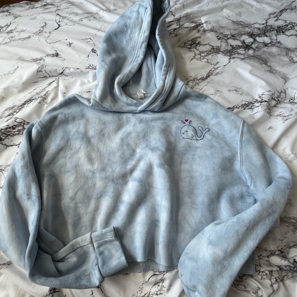 DIY Tiedye Hand Embroidery Cropped Hoodie - Picture 1 of 2